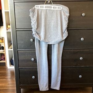 Prana leggings with built-in skirt, grey, XL